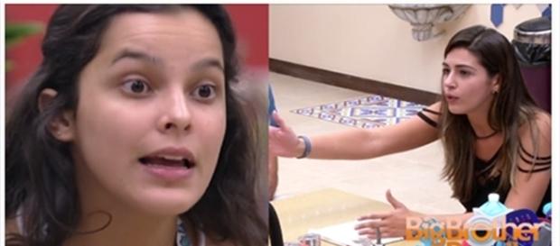 Emilly entra em conversa de Vivian e elas acabam discutindo. (Foto: Reprodução/TV Globo) Emilly entra em conversa de Vivian e elas acabam discutindo. (Foto: Reprodução/TV Globo)