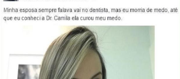 Dentista conhecida como Camila, curou medo de paciente somente com sua beleza. Dentista conhecida como Camila, curou medo de paciente somente com sua beleza.