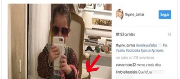 Filha de Thyane Dantas exibe look na internet Filha de Thyane Dantas exibe look na internet