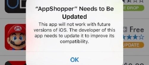 Apple, iOS 11: l'app deve essere aggiornata.