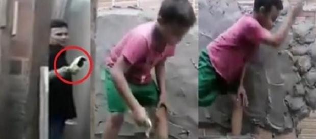 No Facebook, um vídeo que mostra um garoto feliz da vida trabalhando como auxiliar do pai No Facebook, um vídeo que mostra um garoto feliz da vida trabalhando como auxiliar do pai