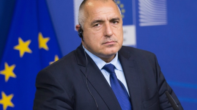 Il premier Borissov dureante una conferenza dell'Ue