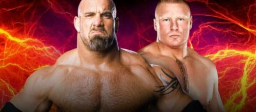 Goldberg and Brock Lesnar will headline the 'WrestleMania 33' match card from Orlando, FL. [Image via Blasting News image library/inquisitr.com]