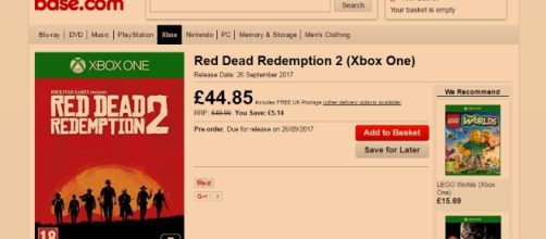 "Red Dead Redemption 2" will be released on Xbox One and PS 4 on September 26 according to Base (base.com)