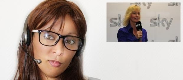 Callcenter-Agentin (Symbolbild), re. Daniela See, Sky Service; Fotos: Sky; Pixabay Callcenter-Agentin (Symbolbild), re. Daniela See, Sky Service; Fotos: Sky; Pixabay