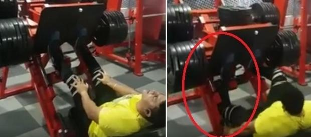 Ele teve que ser socorrido pelos colegas Ele teve que ser socorrido pelos colegas