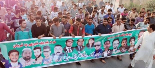 Protesters rallied in Lahore photo sourced via hum24 Protesters rallied in Lahore photo sourced via hum24