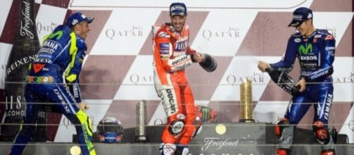 Vinales, Dovizioso e Rossi sul podio