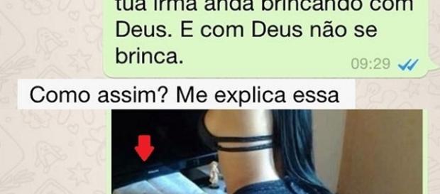 Uma parte do print da conversa Uma parte do print da conversa