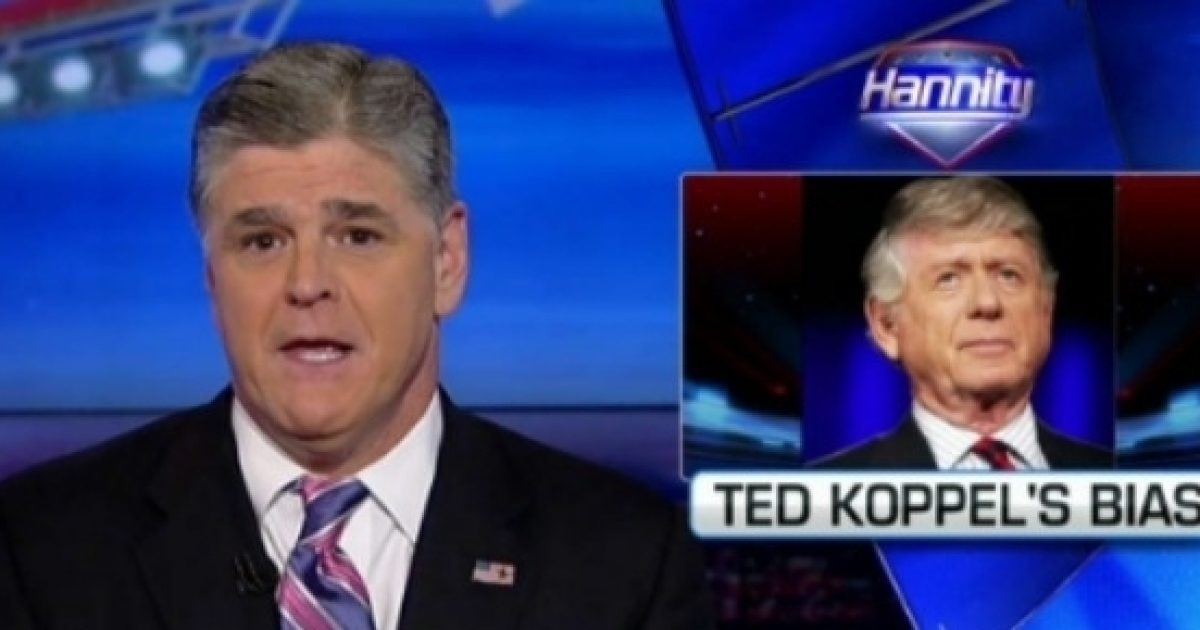 Sean Hannity admits he's not 'objective' in new attack on 'hypocrite' Ted Koppel