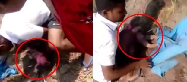 Na Índia, recém-nascida é resgatada após ter sido enterrada viva pelos próprios pais (Crédito: YouTube/MaiMagdy) Na Índia, recém-nascida é resgatada após ter sido enterrada viva pelos próprios pais (Crédito: YouTube/MaiMagdy)