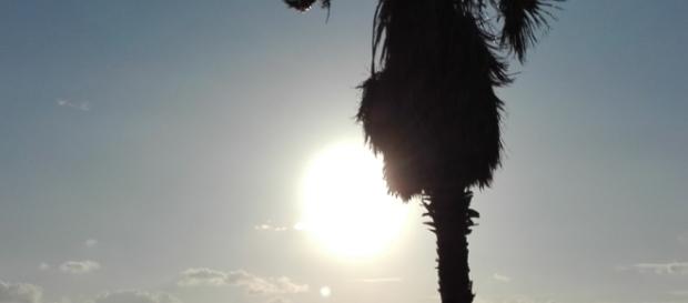 Sonnenuntergang über dem Meer Kato Paphos auf Zypern Sonnenuntergang über dem Meer Kato Paphos auf Zypern