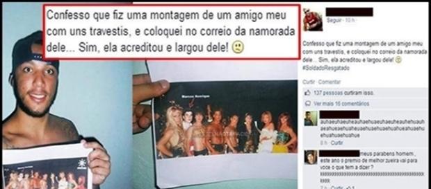 Homem perdeu namorada após amigo fazer trollagem com foto. Homem perdeu namorada após amigo fazer trollagem com foto.