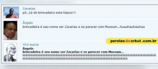 Zacarias e Mussum em uma das maiores pérolas do Orkut Zacarias e Mussum em uma das maiores pérolas do Orkut