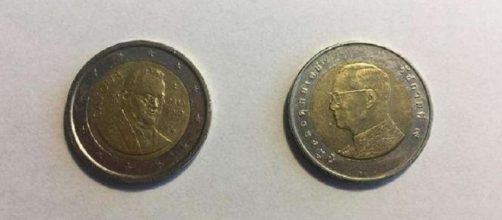 La moneta thailandese spacciata per 2 euro