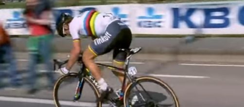 Peter Sagan in fuga al Giro delle Fiandre dello scorso anno