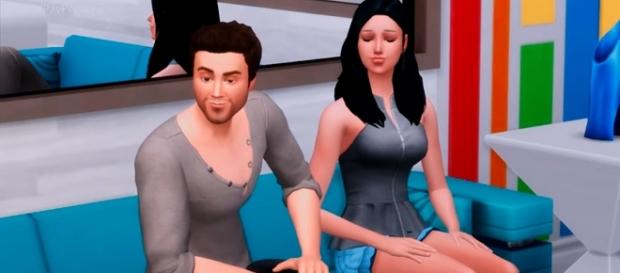 Figura representa Marcos e Emilly no BBB 2017. Figura representa Marcos e Emilly no BBB 2017.