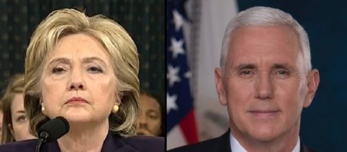 Former Secretary of State Hillary Clinton and Vice President Mike Pence / C-SPAN, Office of the Vice President, Wikimedia Commons Public Domain