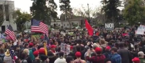 Donald Trump protests at UC Berkeley, via Twitter