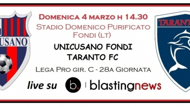 Segui la diretta di Unicusano Fondi-Taranto su Blasting News.