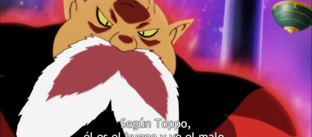 Toppo encara a Goku, por su proceder Toppo encara a Goku, por su proceder