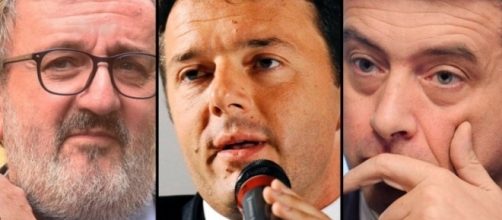 I tre candidati alle primarie Pd, Emiliano, Renzi e Orlando