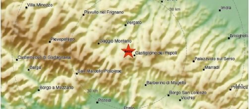 Terremoto magnitudo 2.0 sull'Appennino Tosco-Emiliano.