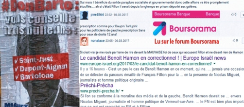 Les sympathisants de François Fillon ont largement repris le thème du "complot médiatique" qui aurait tu la mise en examen de Benoît Hamon