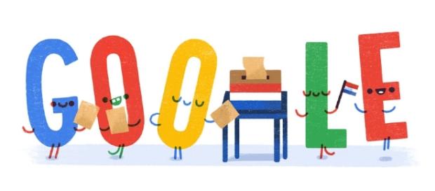 GOOGLE ADAPTS ITS DAILY LOGO TO THE ELECTIONS IN THE NL Image via Google GOOGLE ADAPTS ITS DAILY LOGO TO THE ELECTIONS IN THE NL Image via Google