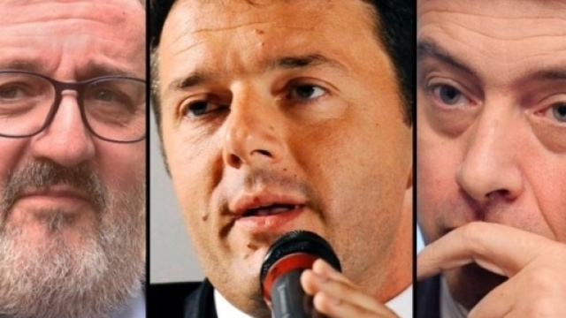 I tre candidati alle primarie Pd, Emiliano, Renzi e Orlando