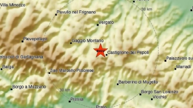 Terremoto magnitudo 2.0 sull'Appennino Tosco-Emiliano.
