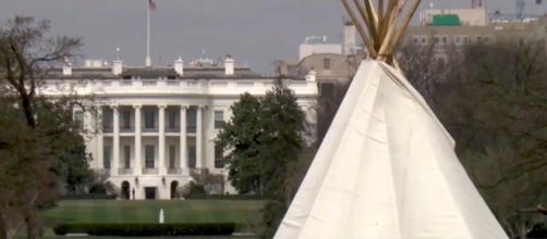 One of many teepees on National Mall. YouTube-ABC7/Screencap