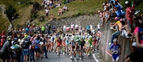 Un arrivo in salita del Giro d'Italia