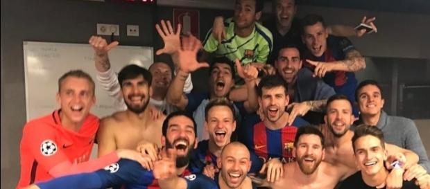 La celebración del Barcelona luego de la gran remontada contra el PSG (Vía Twitter Neymar Jr.) La celebración del Barcelona luego de la gran remontada contra el PSG (Vía Twitter Neymar Jr.)