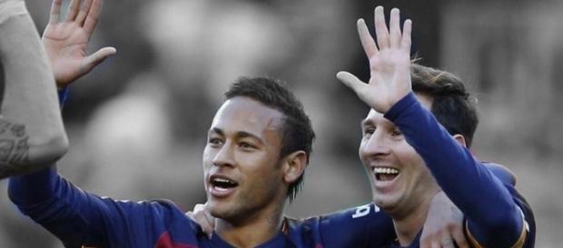 Neymar e Messi comemoram o dia históric Neymar e Messi comemoram o dia históric