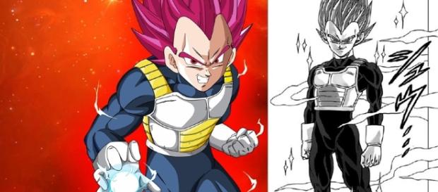 Vegeta en Super Saiyajin God en el manga Vegeta en Super Saiyajin God en el manga