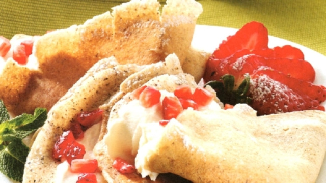 Ventagli dolci panna e fragola