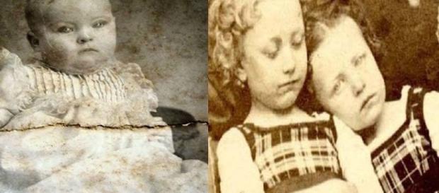 Duas fotos, tristes, de crianças mortas. Duas fotos, tristes, de crianças mortas.
