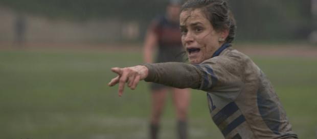 Sara García, jugadora del Olímpico de Pozuelo R.C. en un partido por la Copa de Madrid de rugby. Fotografía Raúl García. Sara García, jugadora del Olímpico de Pozuelo R.C. en un partido por la Copa de Madrid de rugby. Fotografía Raúl García.