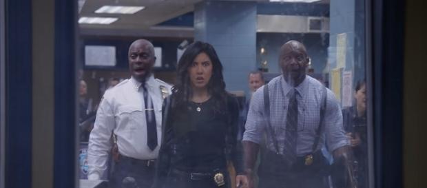 The 99th precinct will undergo an audit in the hands of Amy's ex, Teddy, on tomorrow's "Brooklyn Nine-Nine." (via FOX) The 99th precinct will undergo an audit in the hands of Amy's ex, Teddy, on tomorrow's "Brooklyn Nine-Nine." (via FOX)