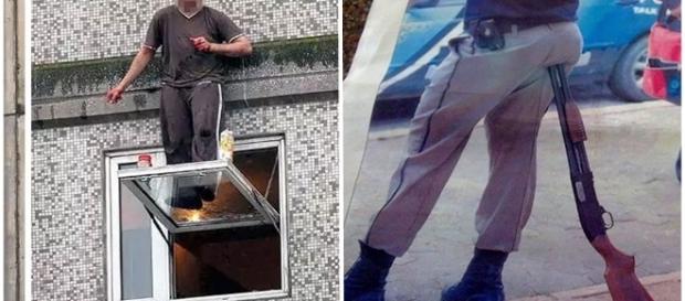 Dois rapazes que não zelaram muito pela segurança. Dois rapazes que não zelaram muito pela segurança.
