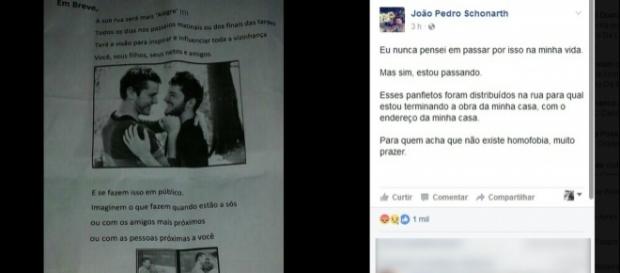 João Pedro denunciou campanha homofóbica contra ele e seu marido na vizinhança para a qual irão se mudar João Pedro denunciou campanha homofóbica contra ele e seu marido na vizinhança para a qual irão se mudar