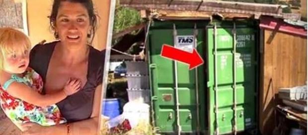 Lulú com sua filha e o container em que vive. Foto: http://eldiariodigital.net Lulú com sua filha e o container em que vive. Foto: http://eldiariodigital.net