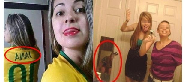 Mulheres descuidando-se na hora da foto Mulheres descuidando-se na hora da foto
