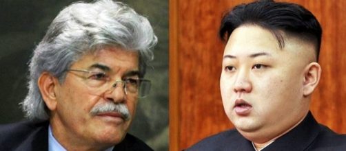 Antonio Razzi a destra ed il leader nord coreano a sinistra.