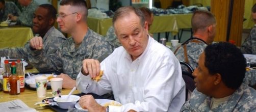 Bill O'Reilly meets with members of U.S. Army at Camp Striker in photo dated 2006 / photo is PD