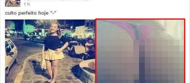 Imagem que a jovem postou, com um certo desfoque. Imagem que a jovem postou, com um certo desfoque.