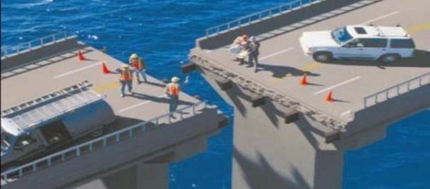 O erro de cálculo na construção de uma ponte O erro de cálculo na construção de uma ponte
