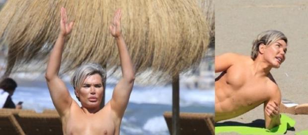 Ken humano brasileiro exibe tanquinho na praia Ken humano brasileiro exibe tanquinho na praia