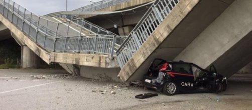 Crollo viadotto nella provincia di Cuneo